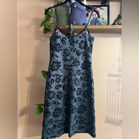 Whimsigoth Iridescent Floral Slip Vintage Dress - Picture 8 of 16